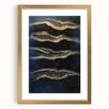 Minimalist Wall Décor - Gold & Navy Blue Abstract Canvas Print
