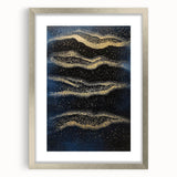 Minimalist Wall Décor - Gold & Navy Blue Abstract Canvas Print