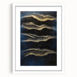 Minimalist Wall Décor - Gold & Navy Blue Abstract Canvas Print