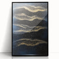 Minimalist Wall Décor - Gold & Navy Blue Abstract Canvas Print