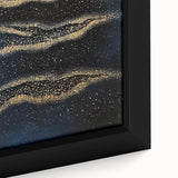 Minimalist Wall Décor - Gold & Navy Blue Abstract Canvas Print