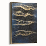 Minimalist Wall Décor - Gold & Navy Blue Abstract Canvas Print