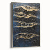 Minimalist Wall Décor - Gold & Navy Blue Abstract Canvas Print