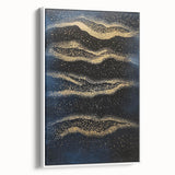 Minimalist Wall Décor - Gold & Navy Blue Abstract Canvas Print