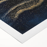 Minimalist Wall Décor - Gold & Navy Blue Abstract Canvas Print