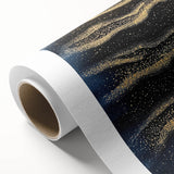 Minimalist Wall Décor - Gold & Navy Blue Abstract Canvas Print