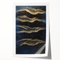 Minimalist Wall Décor - Gold & Navy Blue Abstract Canvas Print