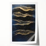 Minimalist Wall Décor - Gold & Navy Blue Abstract Canvas Print