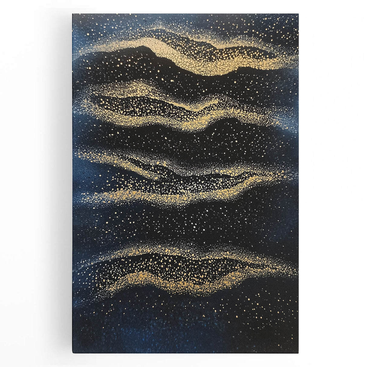 Minimalist Wall Décor - Gold & Navy Blue Abstract Canvas Print