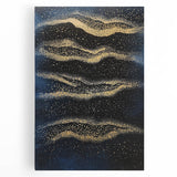 Minimalist Wall Décor - Gold & Navy Blue Abstract Canvas Print