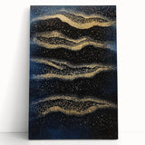 Minimalist Wall Décor - Gold & Navy Blue Abstract Canvas Print