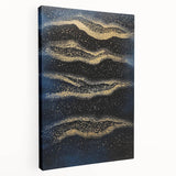 Minimalist Wall Décor - Gold & Navy Blue Abstract Canvas Print