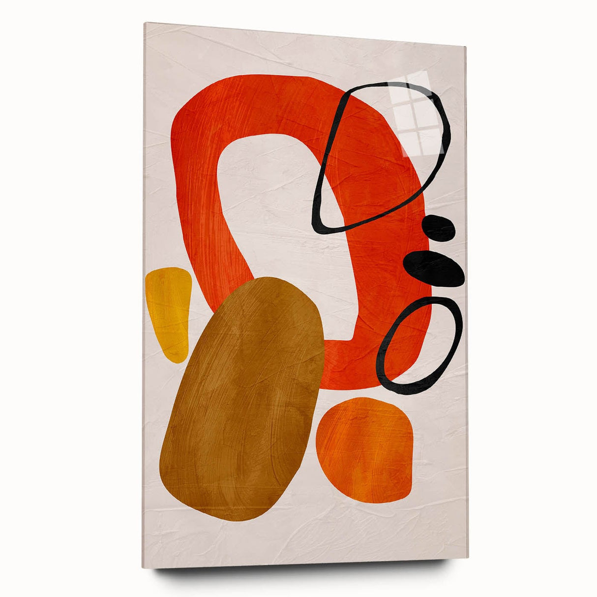 Abstract Wall Art – Moody Modern Canvas in Orange, Gold & Black