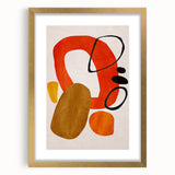 Abstract Wall Art – Moody Modern Canvas in Orange, Gold & Black