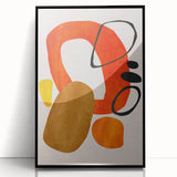 Abstract Wall Art – Moody Modern Canvas in Orange, Gold & Black