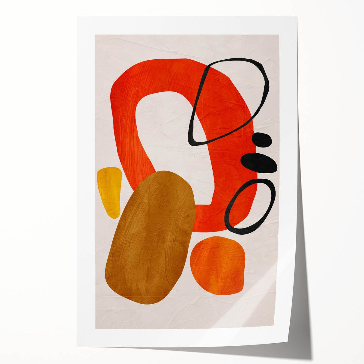 Abstract Wall Art – Moody Modern Canvas in Orange, Gold & Black