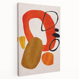 Abstract Wall Art – Moody Modern Canvas in Orange, Gold & Black