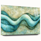 Serene Currents – Abstract Fluid Canvas Art in Blue and Mint Tones