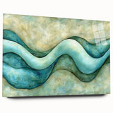 Serene Currents – Abstract Fluid Canvas Art in Blue and Mint Tones