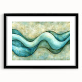 Serene Currents – Abstract Fluid Canvas Art in Blue and Mint Tones