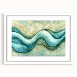 Serene Currents – Abstract Fluid Canvas Art in Blue and Mint Tones
