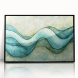 Serene Currents – Abstract Fluid Canvas Art in Blue and Mint Tones