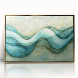 Serene Currents – Abstract Fluid Canvas Art in Blue and Mint Tones