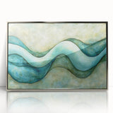 Serene Currents – Abstract Fluid Canvas Art in Blue and Mint Tones