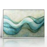 Serene Currents – Abstract Fluid Canvas Art in Blue and Mint Tones