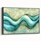 Serene Currents – Abstract Fluid Canvas Art in Blue and Mint Tones