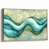 Serene Currents – Abstract Fluid Canvas Art in Blue and Mint Tones