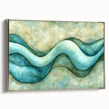 Serene Currents – Abstract Fluid Canvas Art in Blue and Mint Tones