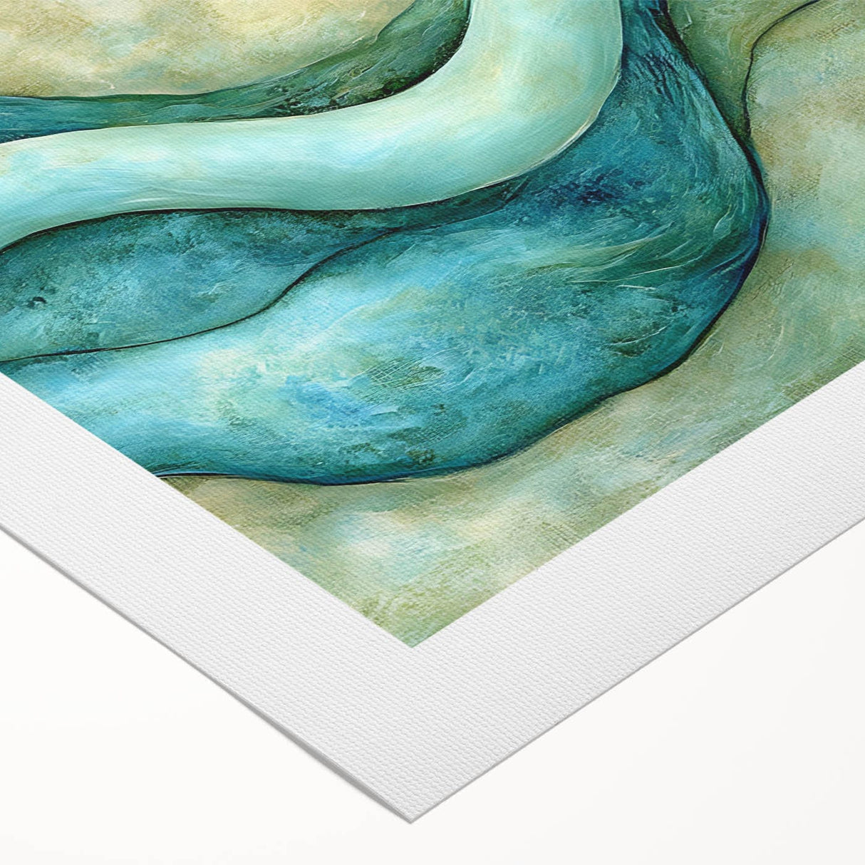 Serene Currents – Abstract Fluid Canvas Art in Blue and Mint Tones