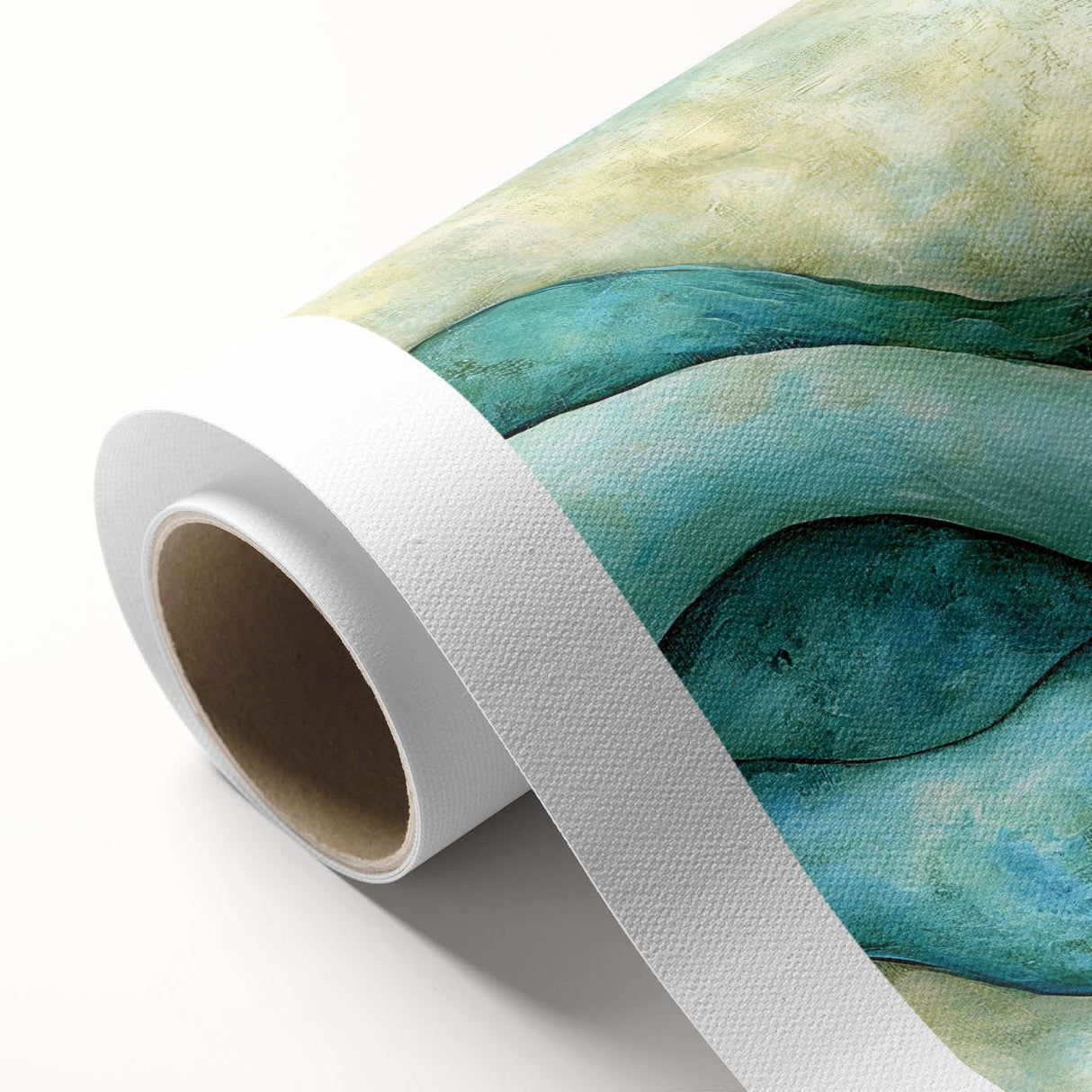 Serene Currents – Abstract Fluid Canvas Art in Blue and Mint Tones