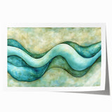 Serene Currents – Abstract Fluid Canvas Art in Blue and Mint Tones