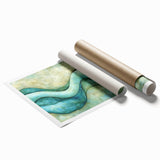 Serene Currents – Abstract Fluid Canvas Art in Blue and Mint Tones