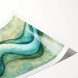 Serene Currents – Abstract Fluid Canvas Art in Blue and Mint Tones