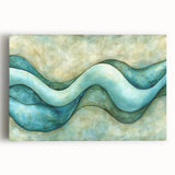 Serene Currents – Abstract Fluid Canvas Art in Blue and Mint Tones