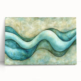 Serene Currents – Abstract Fluid Canvas Art in Blue and Mint Tones