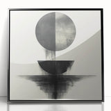 Black and White Geometric Wall Art - Minimalist Abstract Print