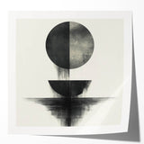 Black and White Geometric Wall Art - Minimalist Abstract Print