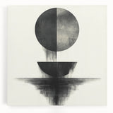 Black and White Geometric Wall Art - Minimalist Abstract Print