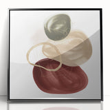 Framed Abstract Geometric Art – Minimalist Wall Art in Earthy Tones