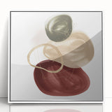 Framed Abstract Geometric Art – Minimalist Wall Art in Earthy Tones
