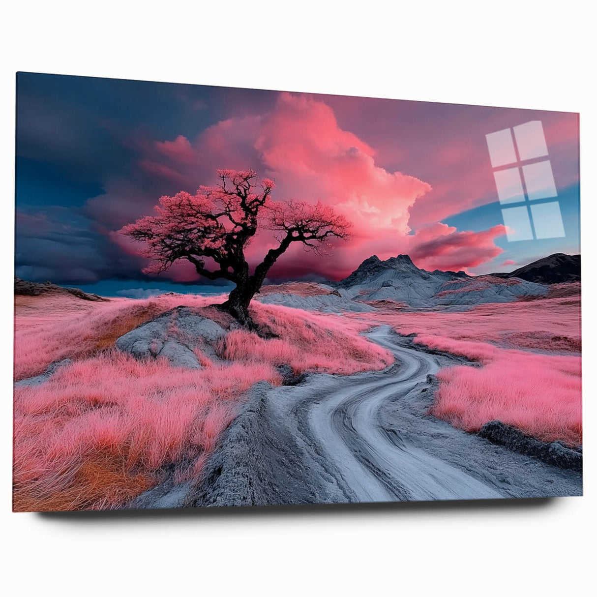 Surreal Pink Tree Landscape – Fantasy Nature Art Print