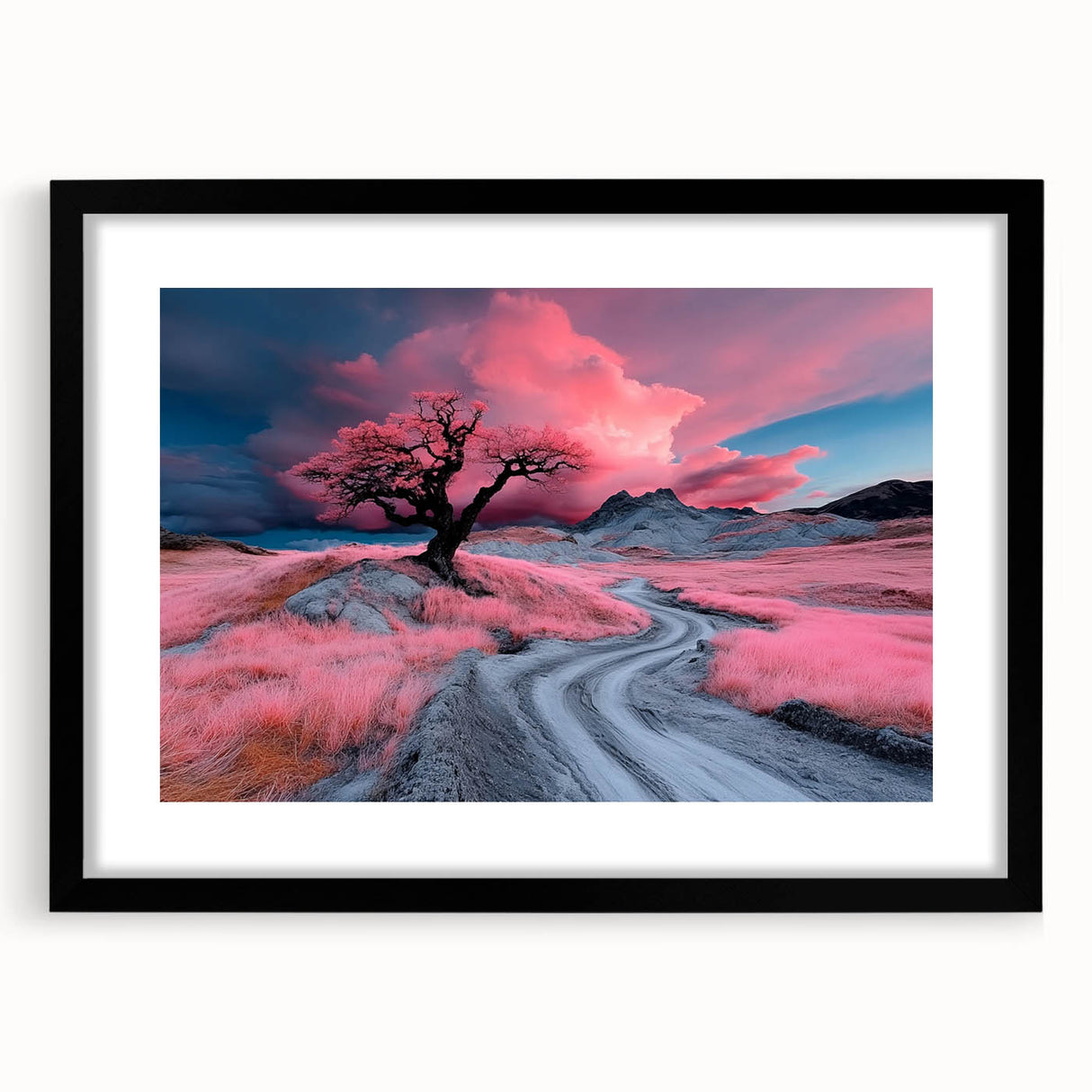 Surreal Pink Tree Landscape – Fantasy Nature Art Print