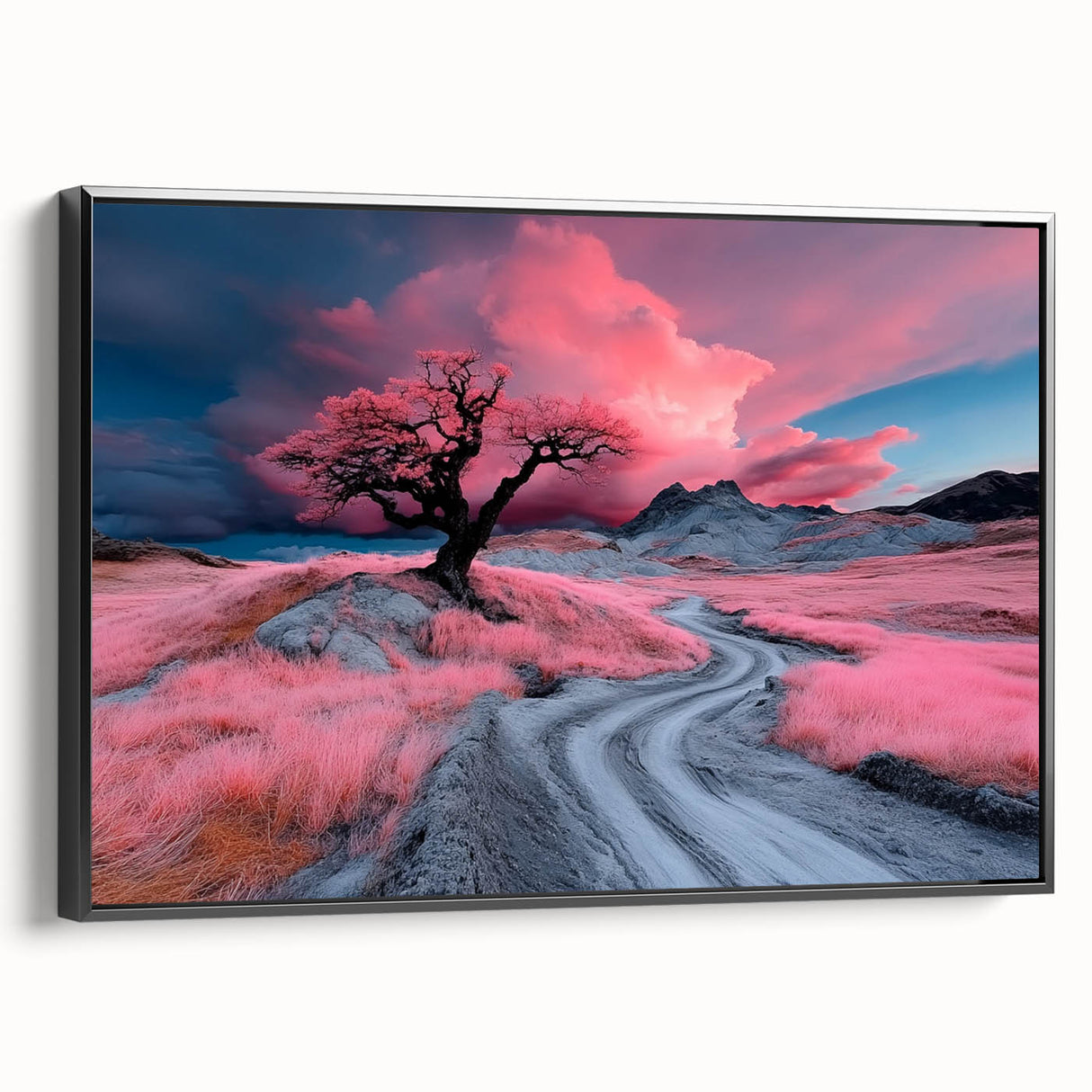 Surreal Pink Tree Landscape – Fantasy Nature Art Print