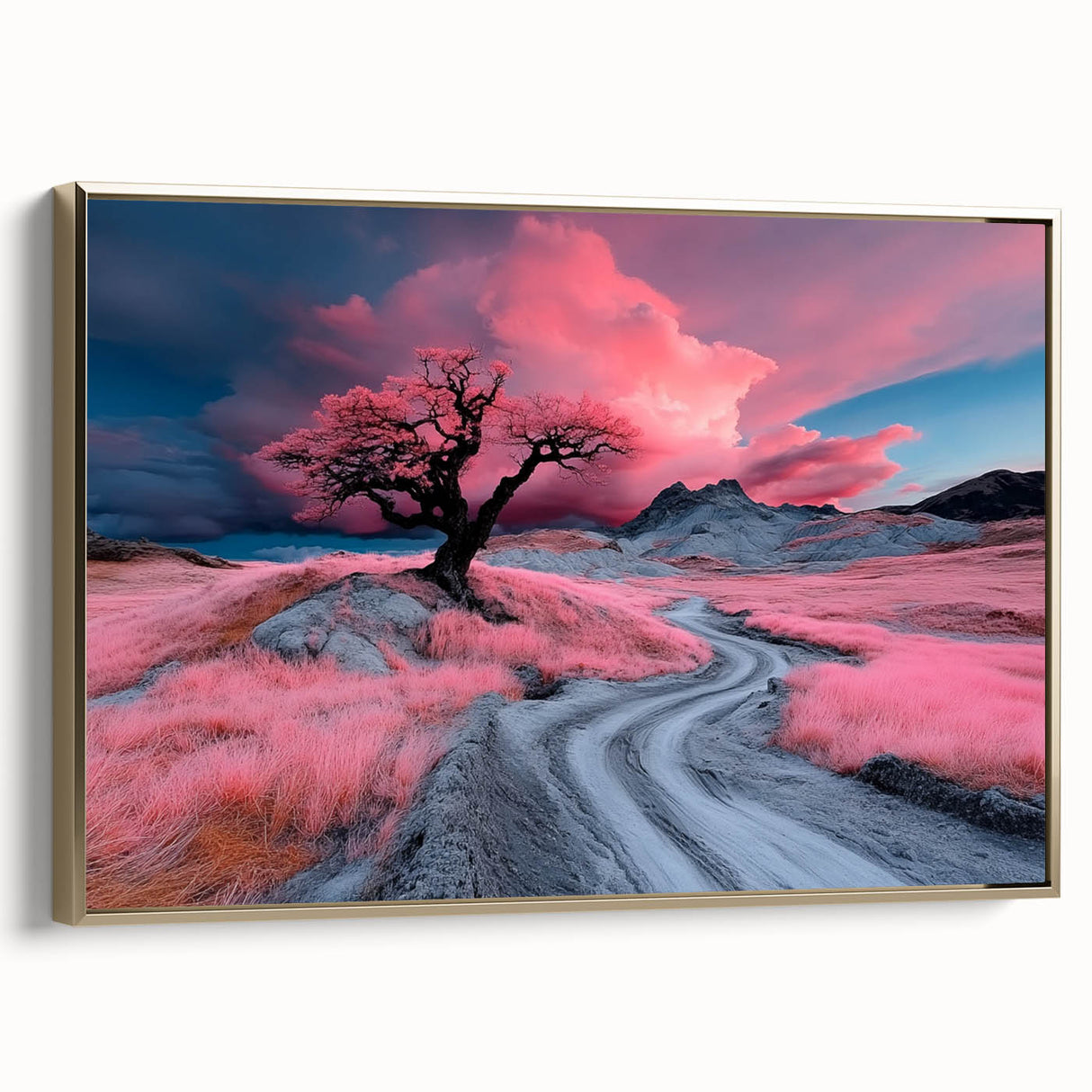 Surreal Pink Tree Landscape – Fantasy Nature Art Print