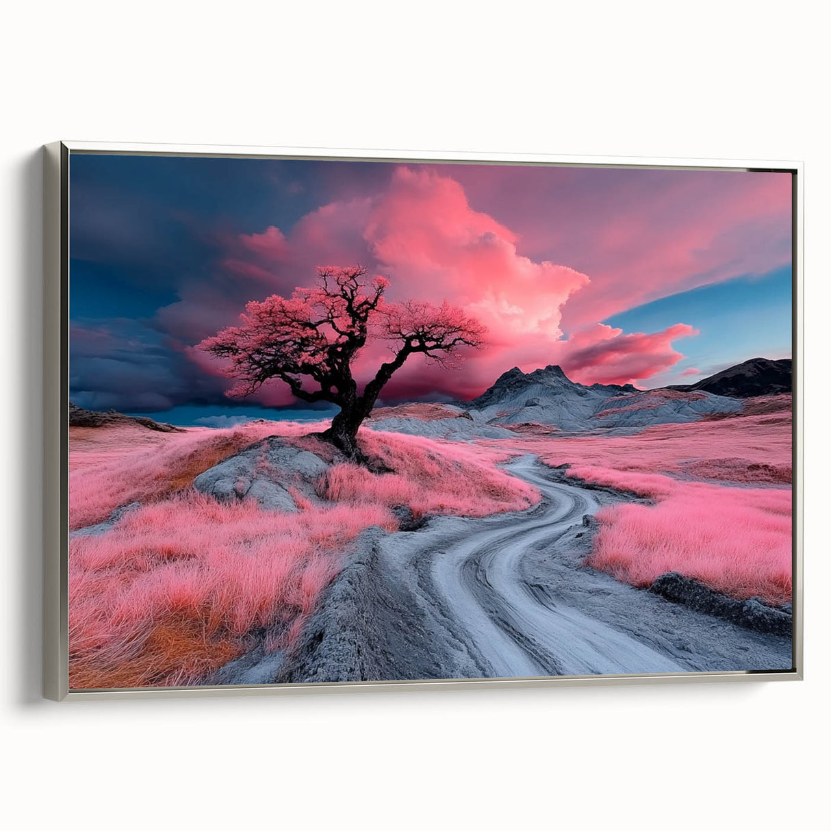 Surreal Pink Tree Landscape – Fantasy Nature Art Print