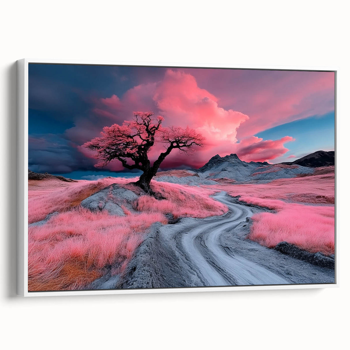 Surreal Pink Tree Landscape – Fantasy Nature Art Print